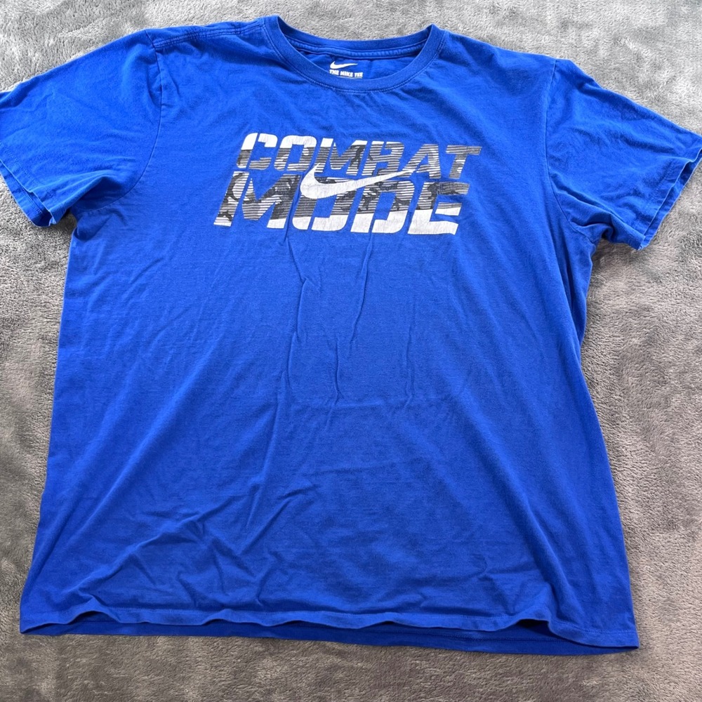Nike Mens Combat Mode Graphic T-Shirt Blue Athletic Cut XL 451947-XL
